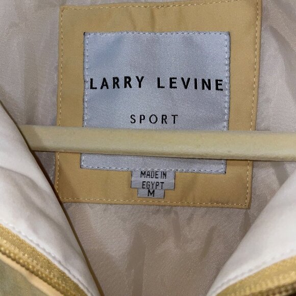 Larry Levine Sport Yellow Zip-Up Jacket With White Contrast Collar M - Picture 4 of 8